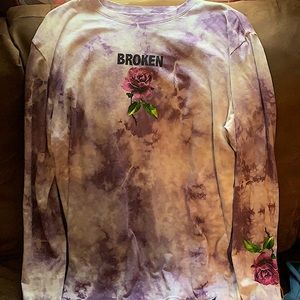 purple, broken promises, long sleeve, size small